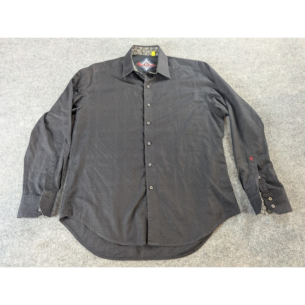Robert Graham Shirt Mens Large Knowledge Wisdom Truth  Black Button Up
